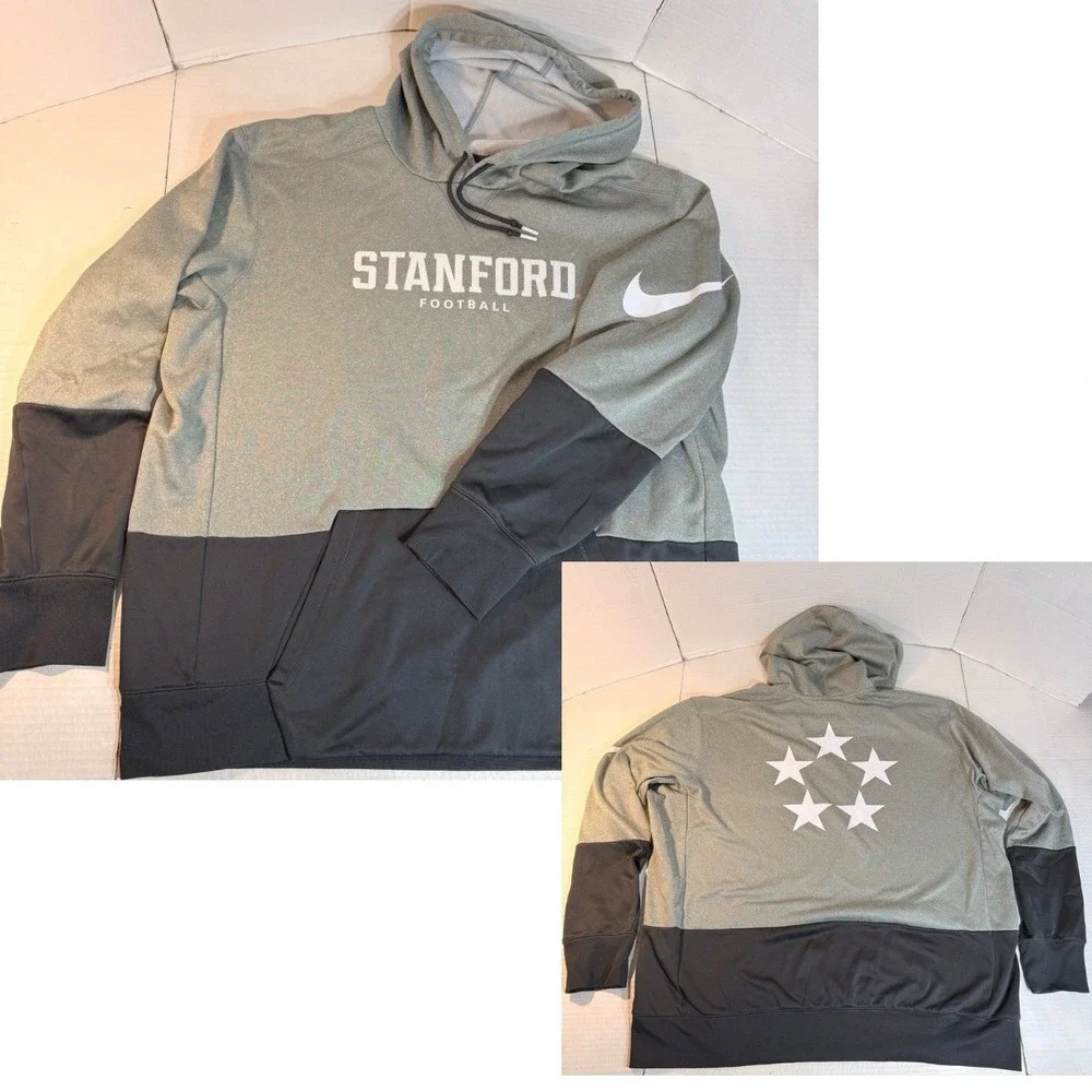 Nike‎ Stanford University Hoodie Sweatshirt Mens XXL Therma-fit 2XL Stars Swoosh